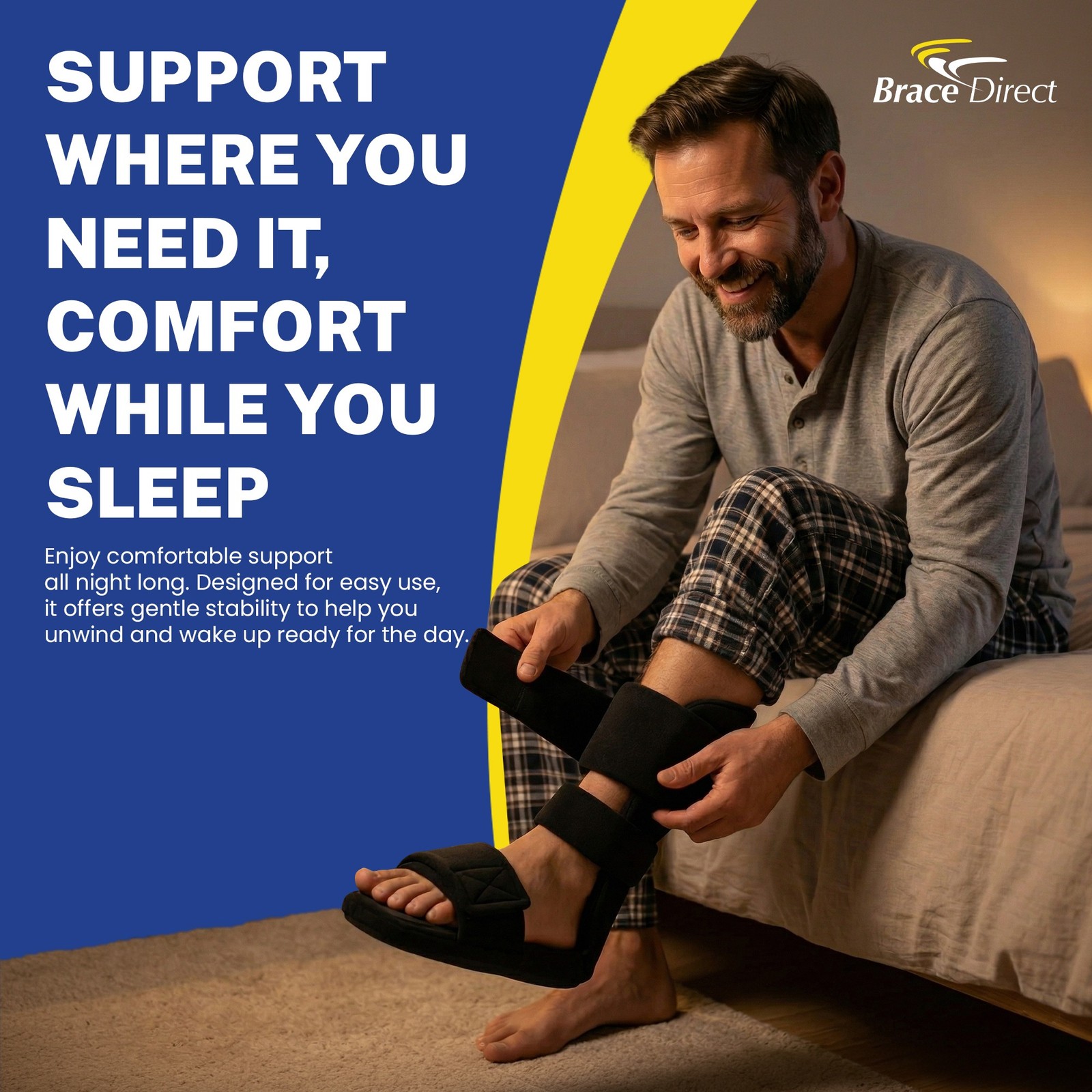 90 Degree Padded Night Sleep Splint for Plantar Fasciitis & Achilles Tendinitis
