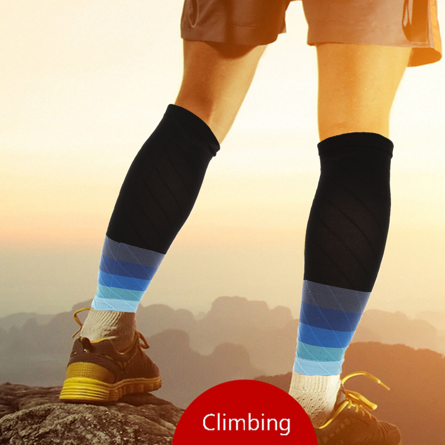 Calf Support Graduated Compression Leg Sleeve Sport Socks Outdoor Exercise Pair