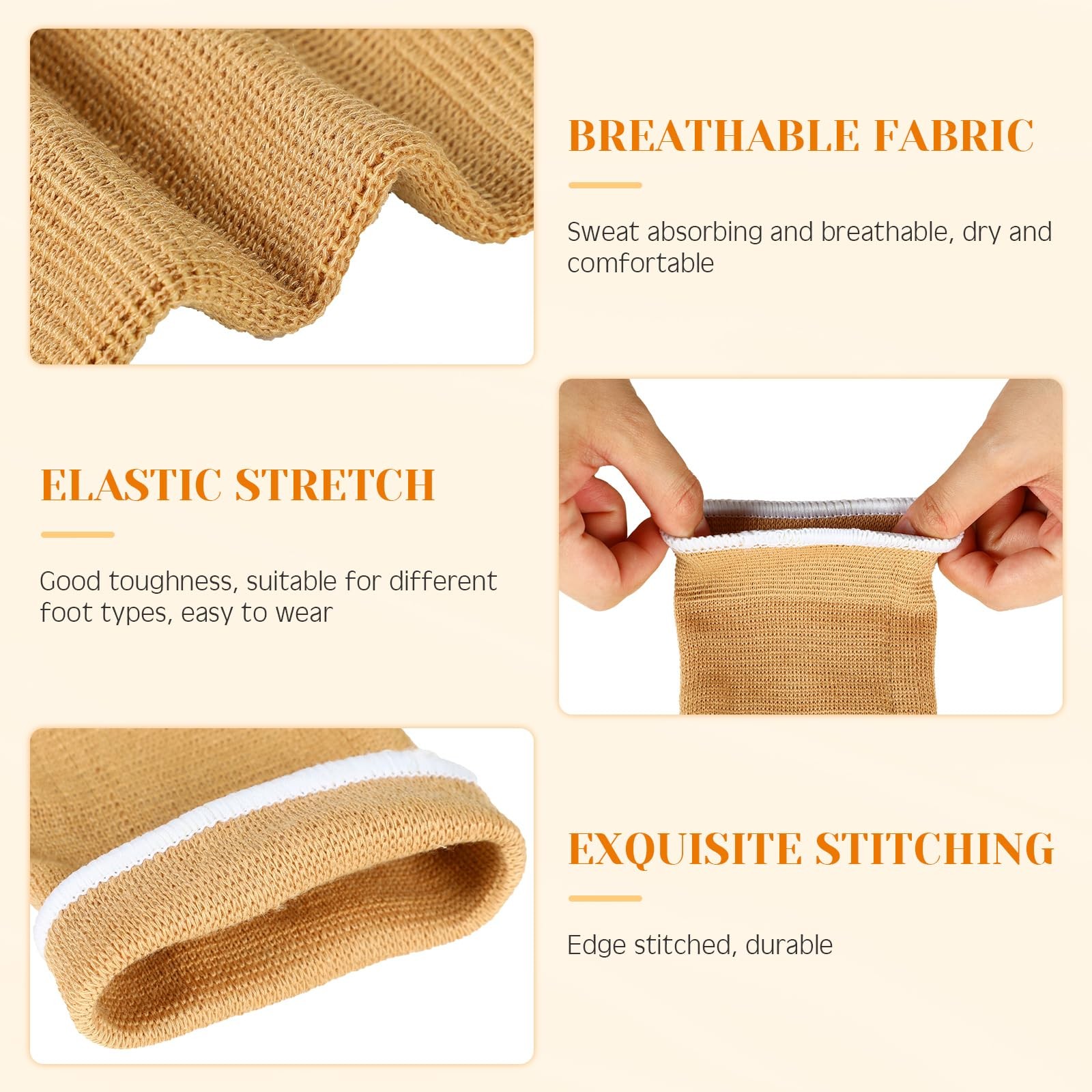 4 PCS Kids Ankle Support Brace Elastic Compression Socks Beige 1015 Years