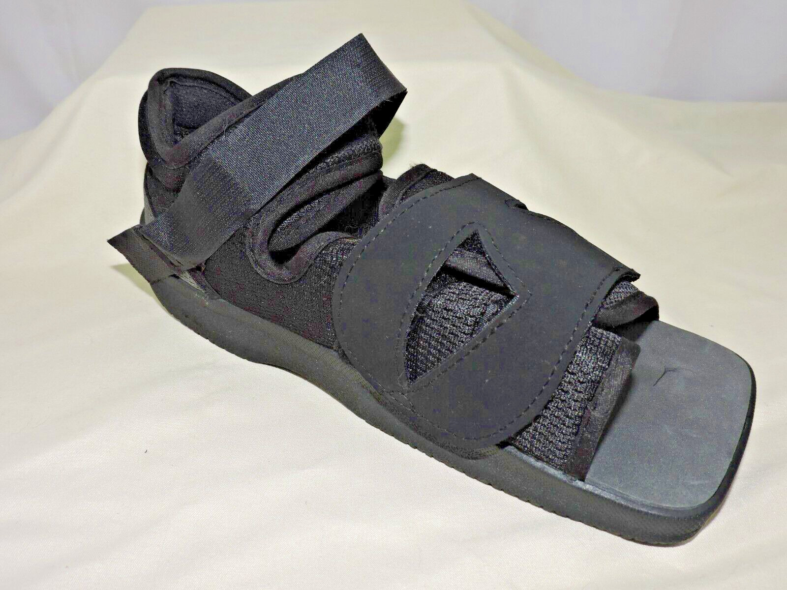 Medical Surgical Women’s Post-Op Black Open Toe Shoe Boot Sandal Size Large