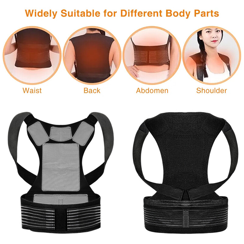 Magnetic Self Heating Belt Back Support Waist Brace Therapy Posture Corrector