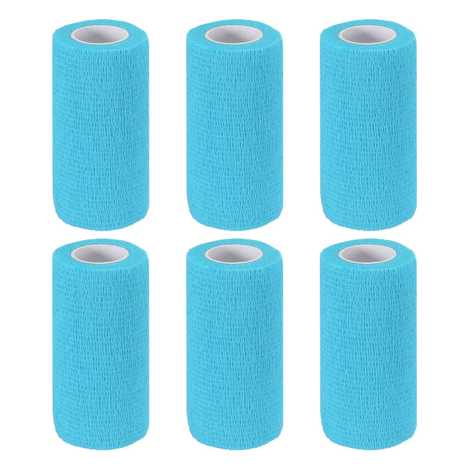 4″ x 177″ 6 Pcs Self Adhesive Bandage Wrap Elastic Self Tape Sky Blue