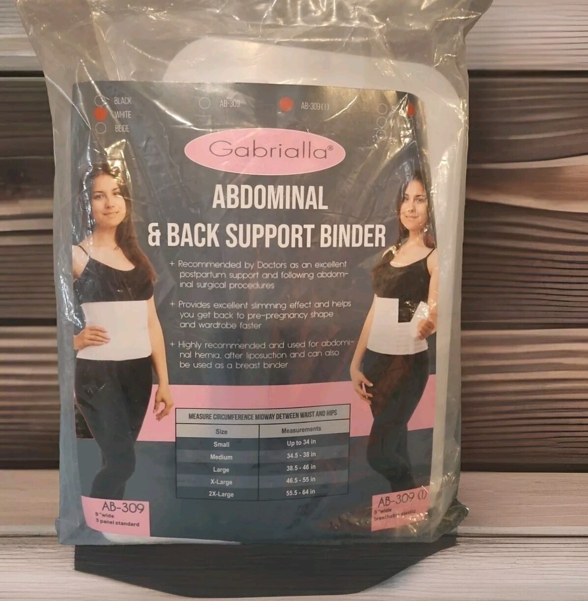 Abdominal/Back Support Binder White XL 46-55” Postpartum Back Pain Baby SLIM