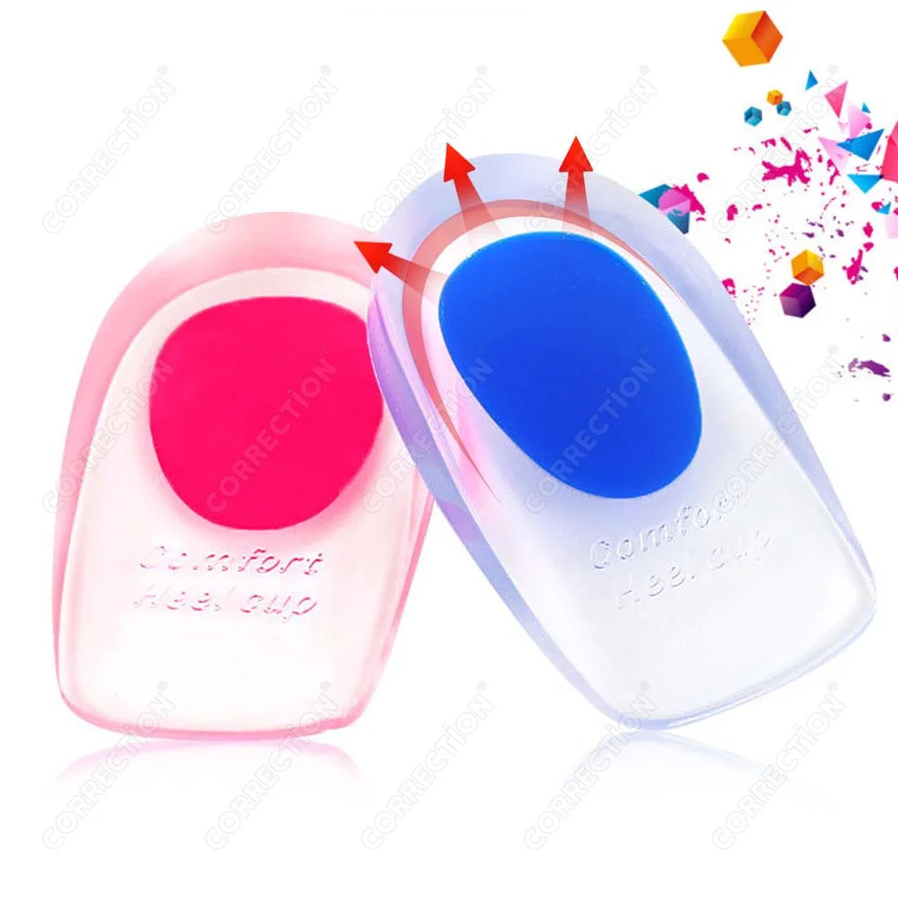 Soft Silicone Gel Insoles for Heel Spurs Pain Foot Cushion Foot Massa
