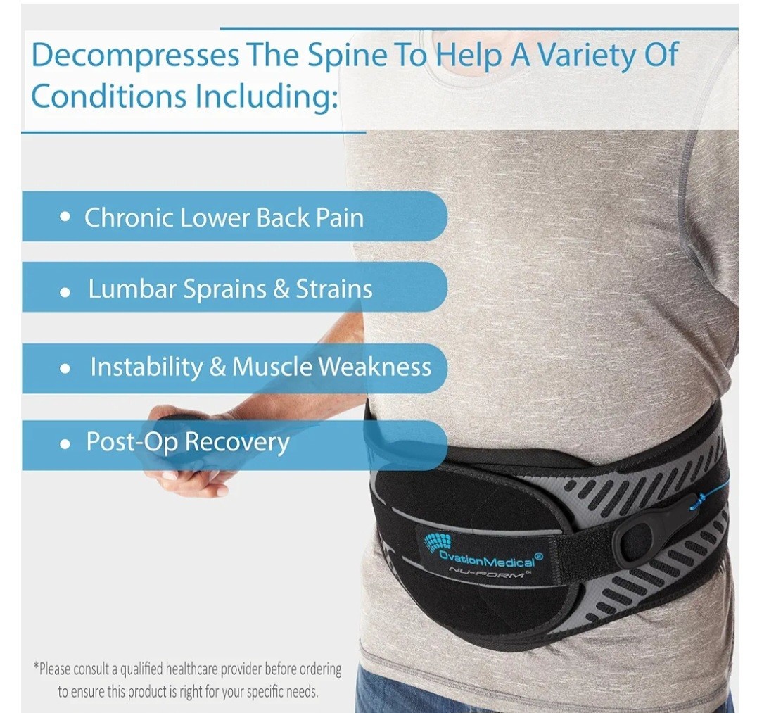Ovation NU-FORM LSO Universal Back Brace Adjustable Lumbar Spinal Orthosis