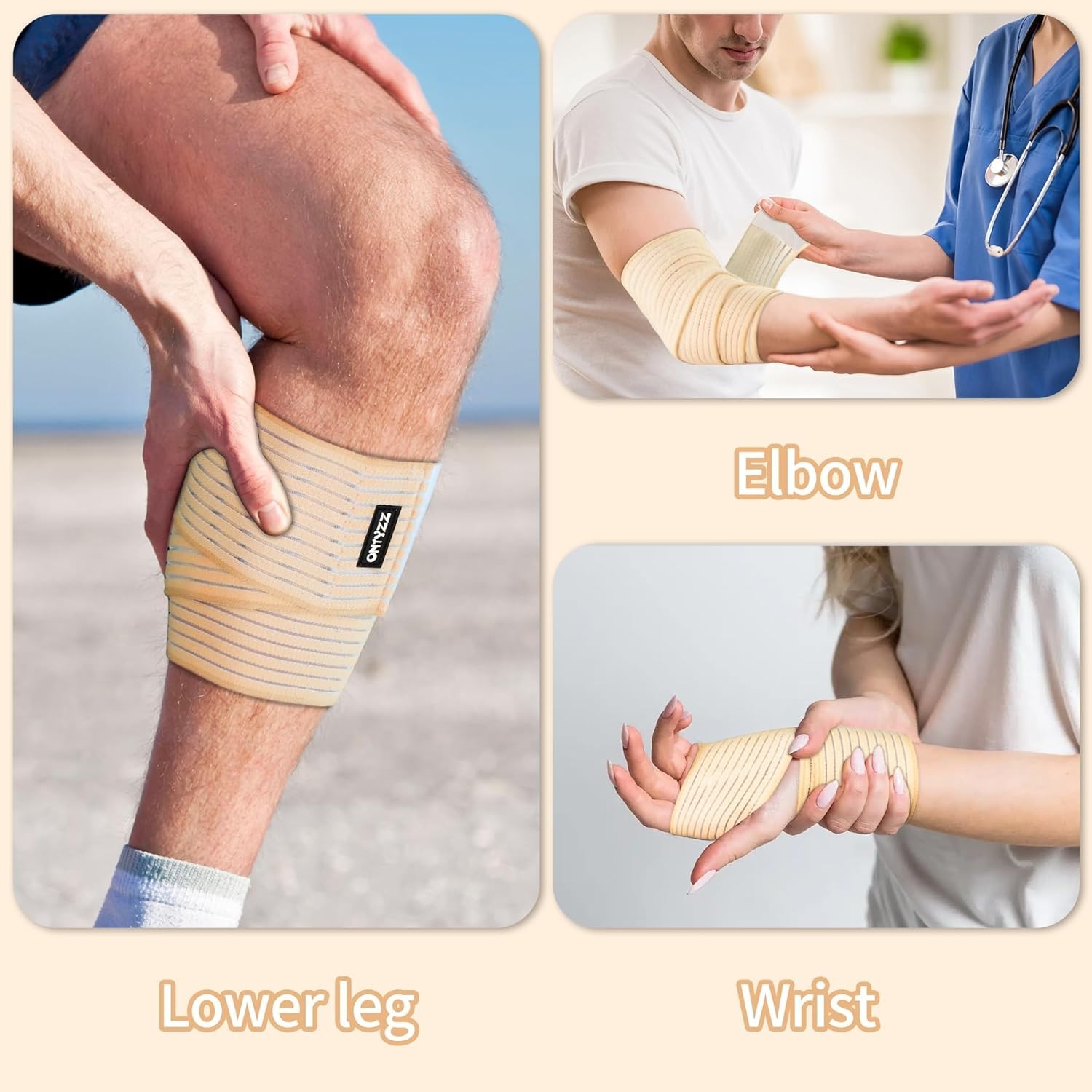 Adjustable Calf Compression Bandage Support Knee Wraps Elastic Sports Knee Ba…