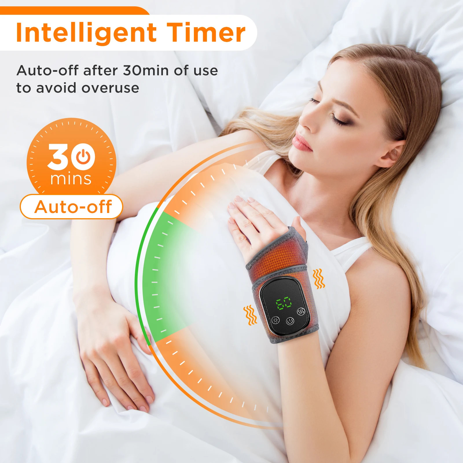 Electric Wrist Brace with Adjustable Hot Compress Vibration Massage Ankle Guard