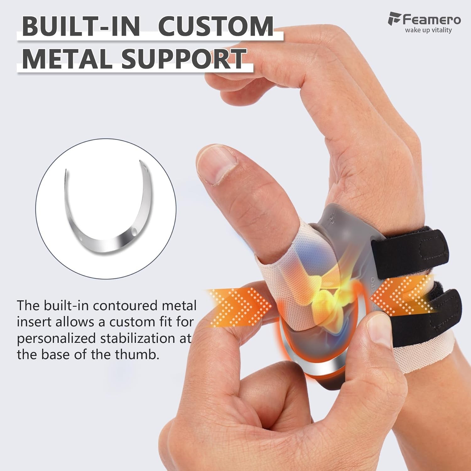 CMC Thumb Brace for Arthritis Adjustable Basal Joint Splint LARGE Right Hand