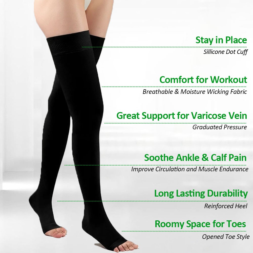 Thigh High 20-30 mmhg Compression Socks Women Men Medical Surgical Stockings DVT