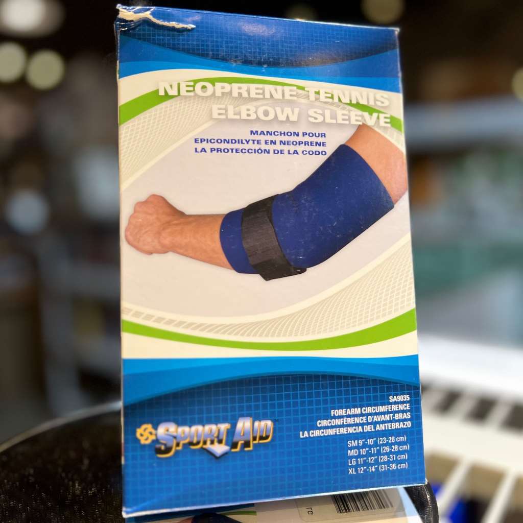 Sport Aid Neoprene Tennis Elbow Sleeve (Forearm circum. 11-12 Inches) Blue Large