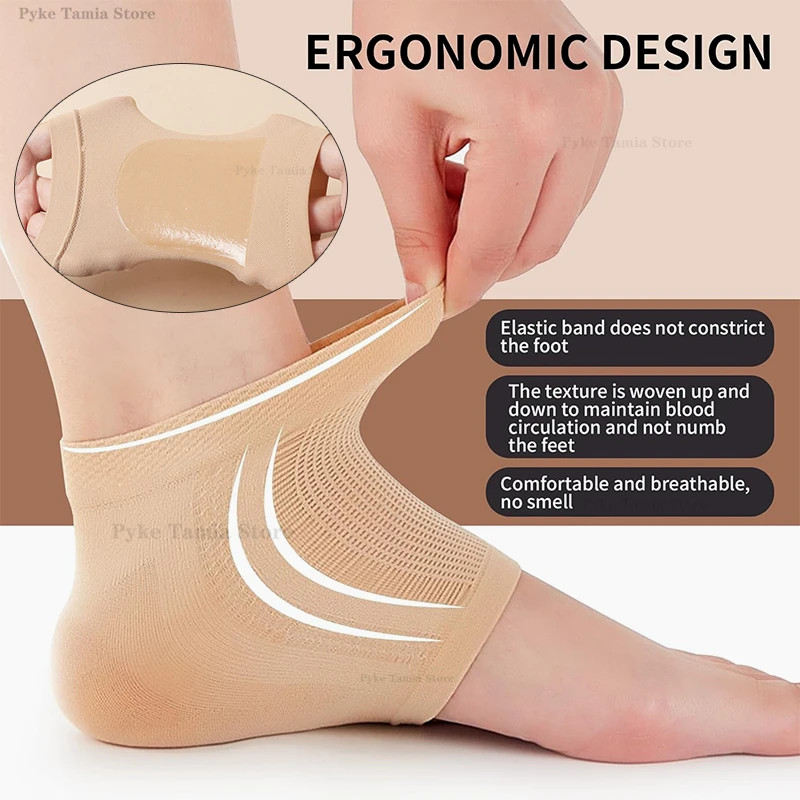 2pcs Heel Protective Cover Silicone Feet Care Anti-Crack Pain Relief Moisturizin