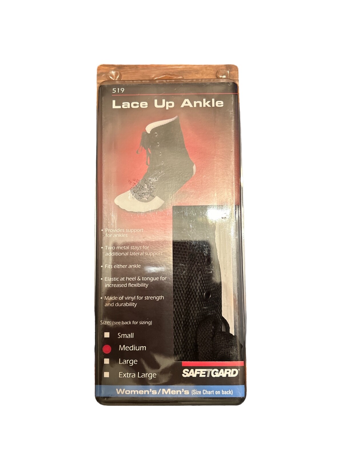SAFETGARD Lace Up Ankle Brace in size Medium