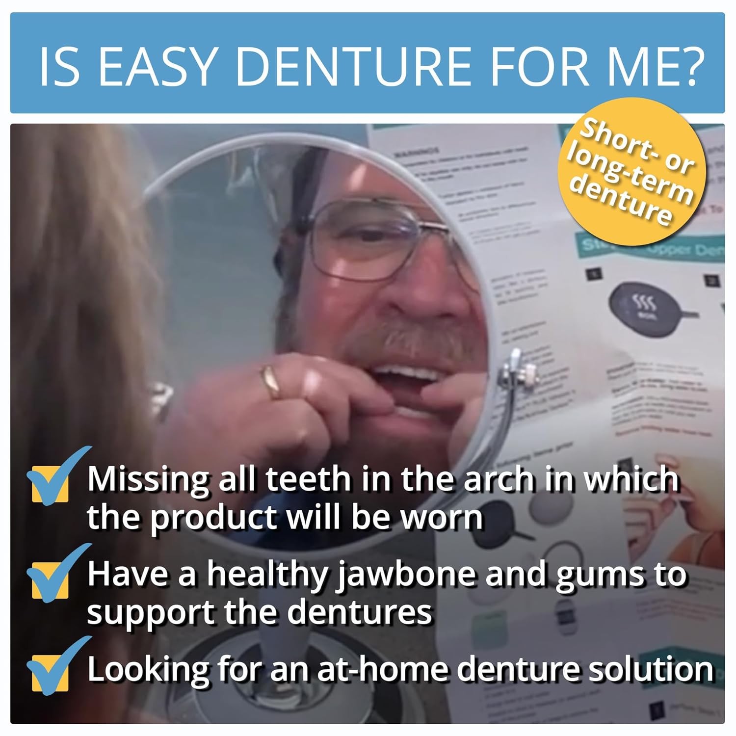 Boil and Bite Functional Denture Self Fitting at Home Adjustable Narrow Fit