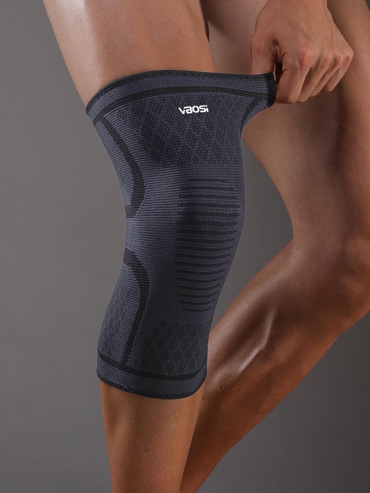 1 Pc Elastic Breathable Compression Knee Support Sleeve for Basketball Running C