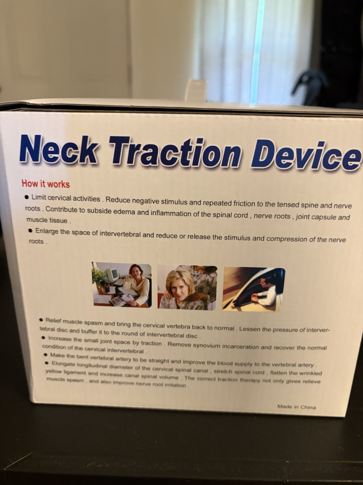 Neck Traction Brace for Neck Pain Relief & Stabilization, One Size White