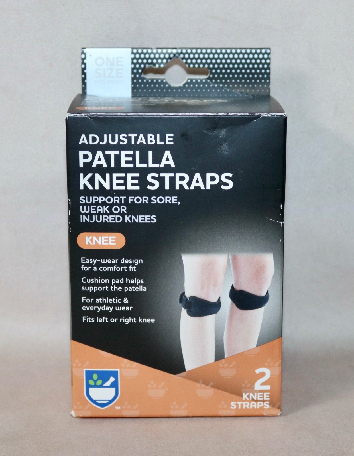 Patella Adjustable Knee Support ~ 2 Knee Straps NEW ~ Distributed By RiteAid