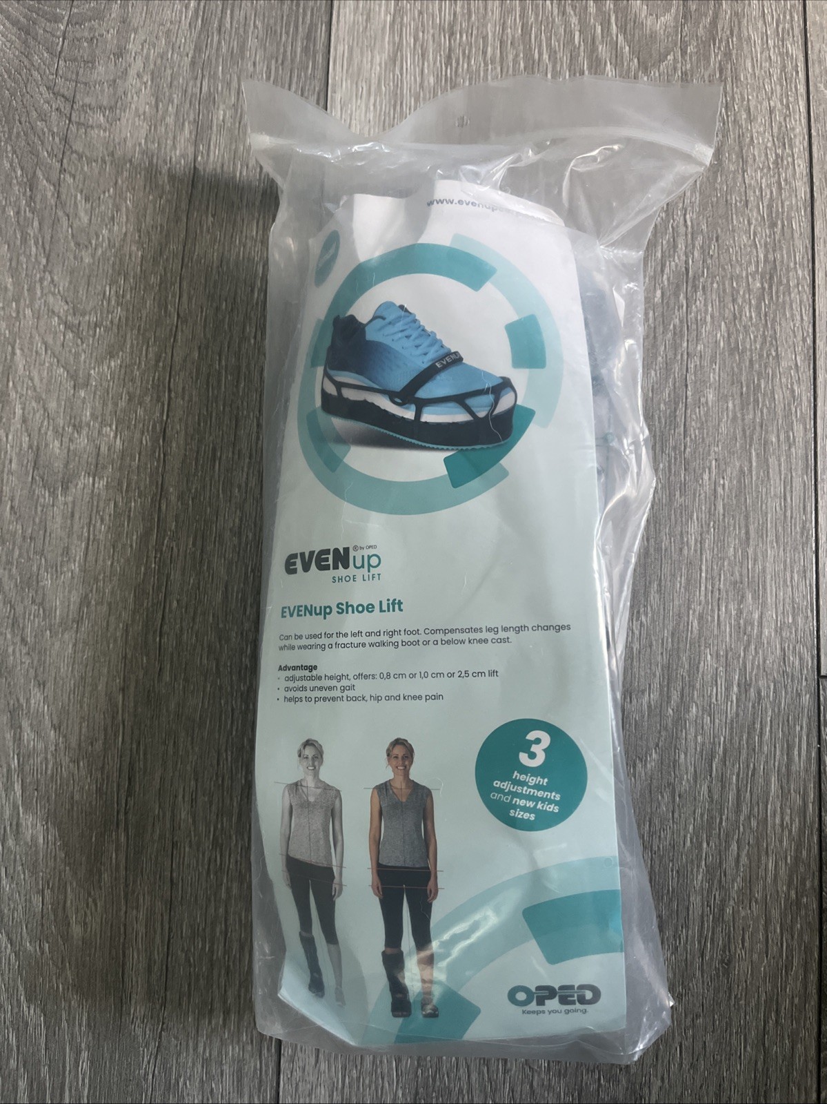 EvenUp Shoe Lift OPED Height Adjustable Right & Left Foot Small Wm 5-8.5 Men 6-8