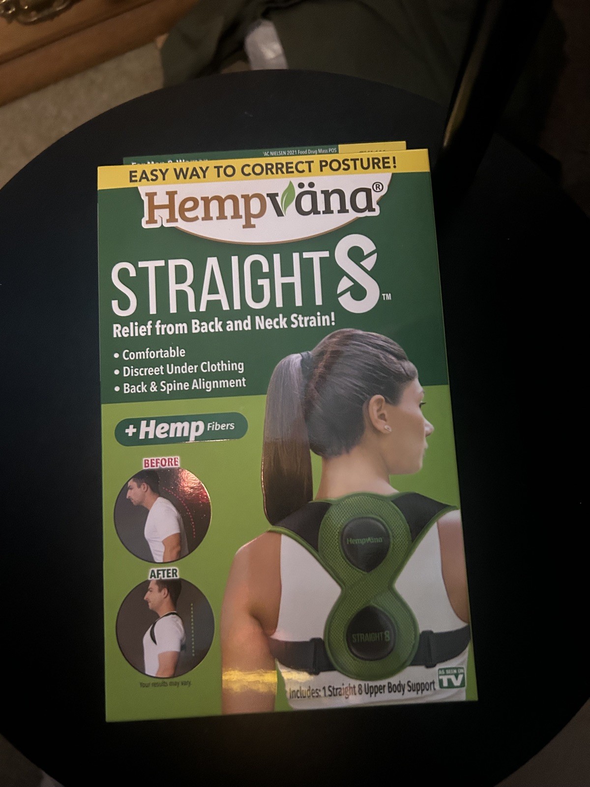 Hempvana Straight8 Adjustable Lightweight Posture Corrector(New- Damaged Box).