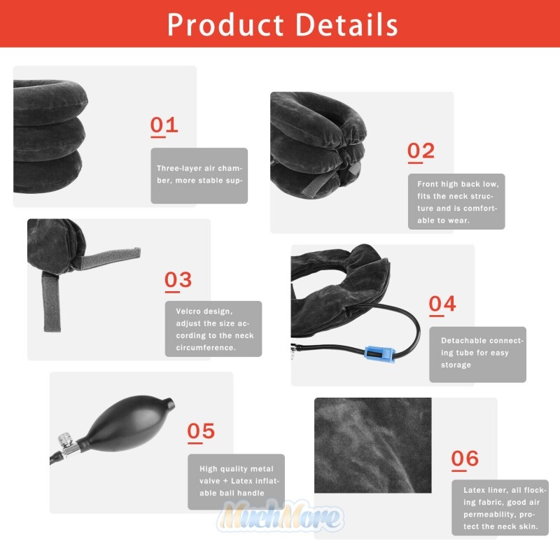 2024 Air Inflatable Pillow Cervical Neck Head Pain Traction Support Brace Device