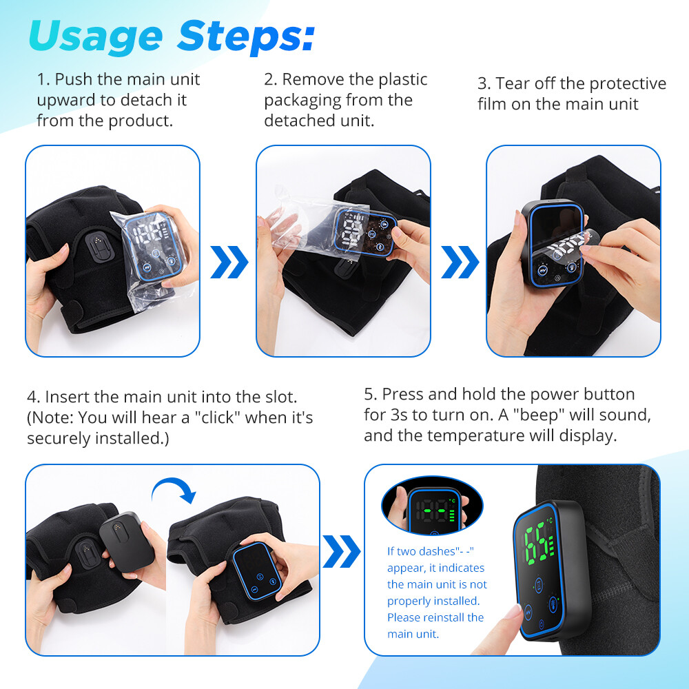 APP Control Cordless Shoulder Brace Massager Heating Vibration for Pain Relief