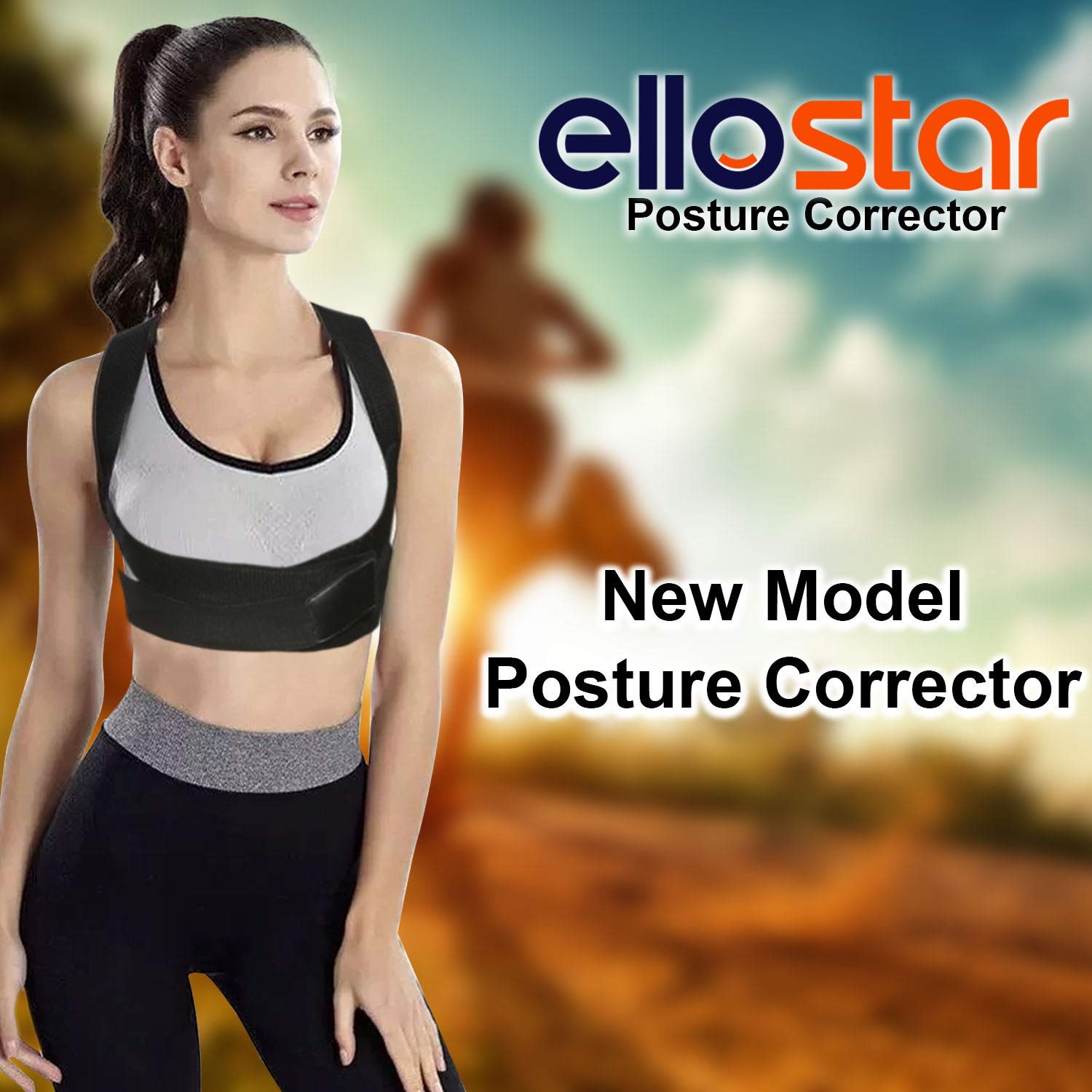ellostar Back Brace Posture Corrector for Women and Men, Lumbar Large