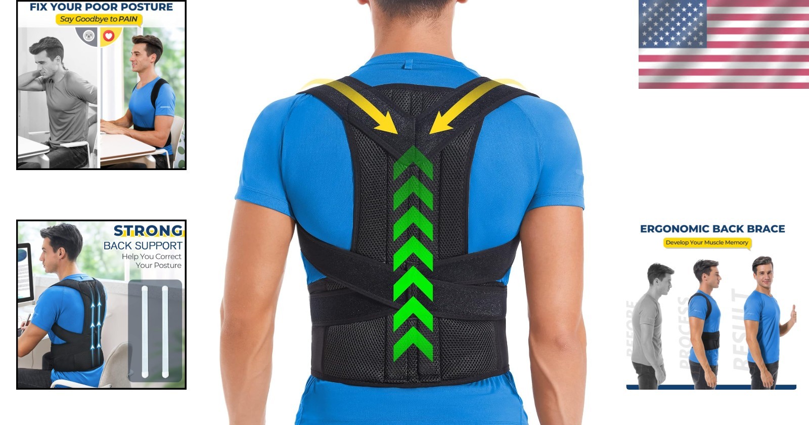 Comfortable Back Brace for Good Posture – Upper Lower Relief