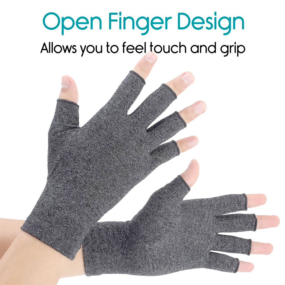 Arthritis Gloves Compression Pain Relief Hand Wrist Support Brace Half Finger