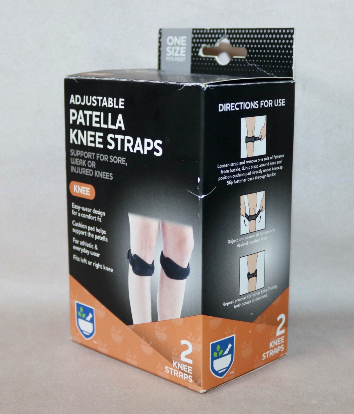 Patella Adjustable Knee Support ~ 2 Knee Straps NEW ~ Distributed By RiteAid