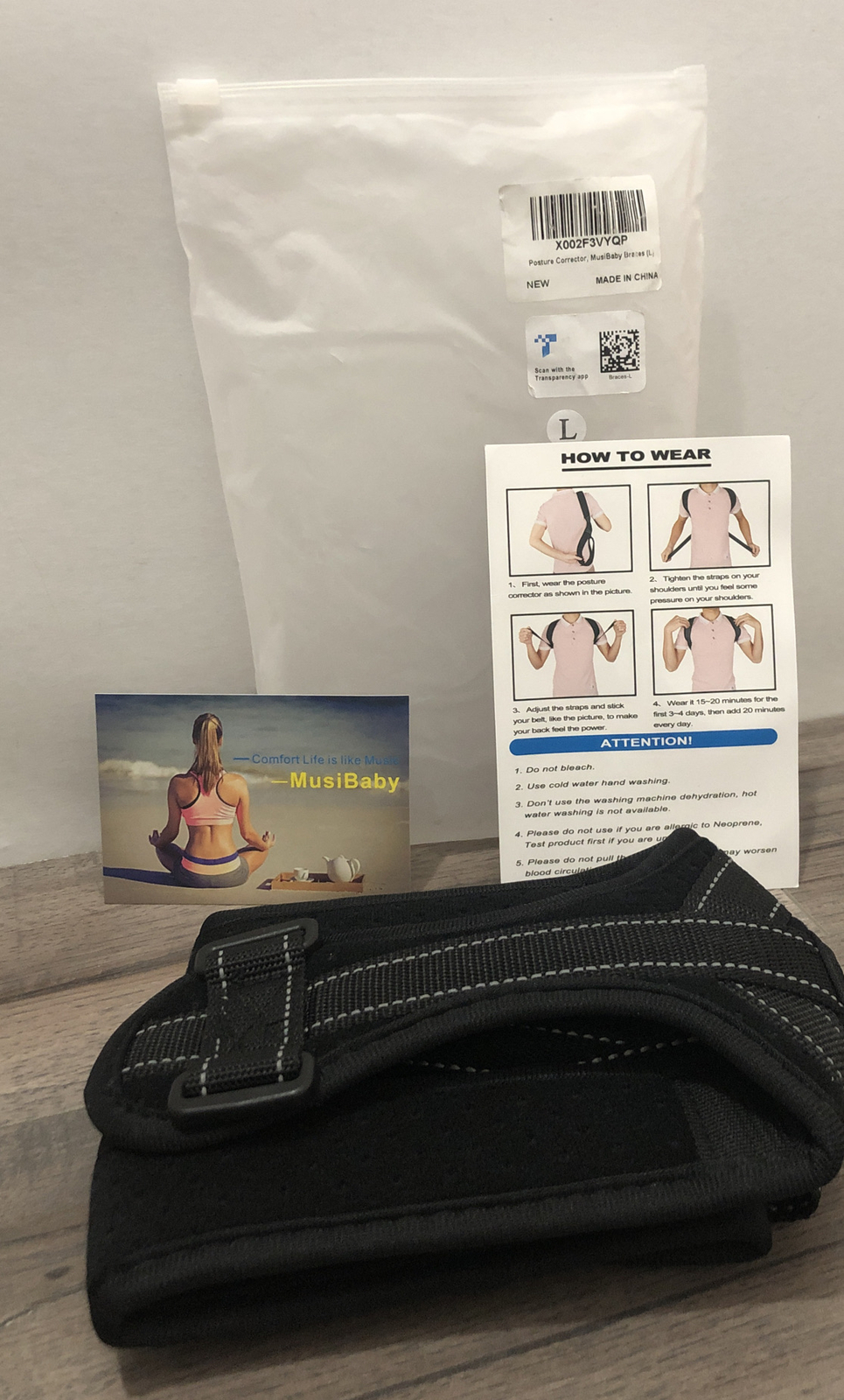 MusiBaby Posture Corrector For Men Or Women Large Adjustable