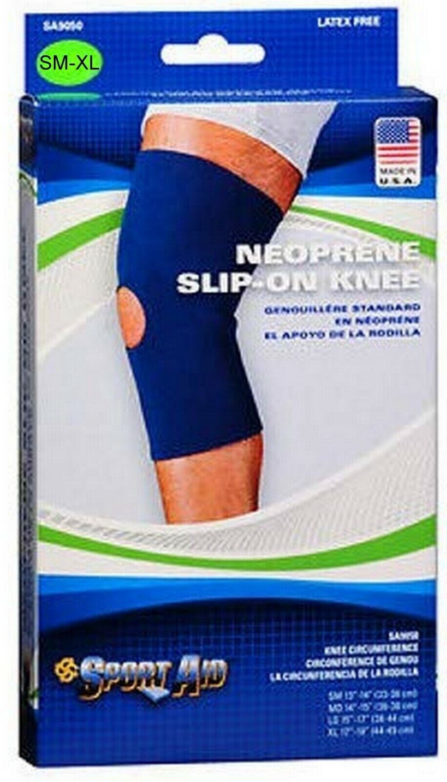 Neoprene Slip-on Knee Brace BLUE Latex Free M, XL YOU CHOOSE! SA9050