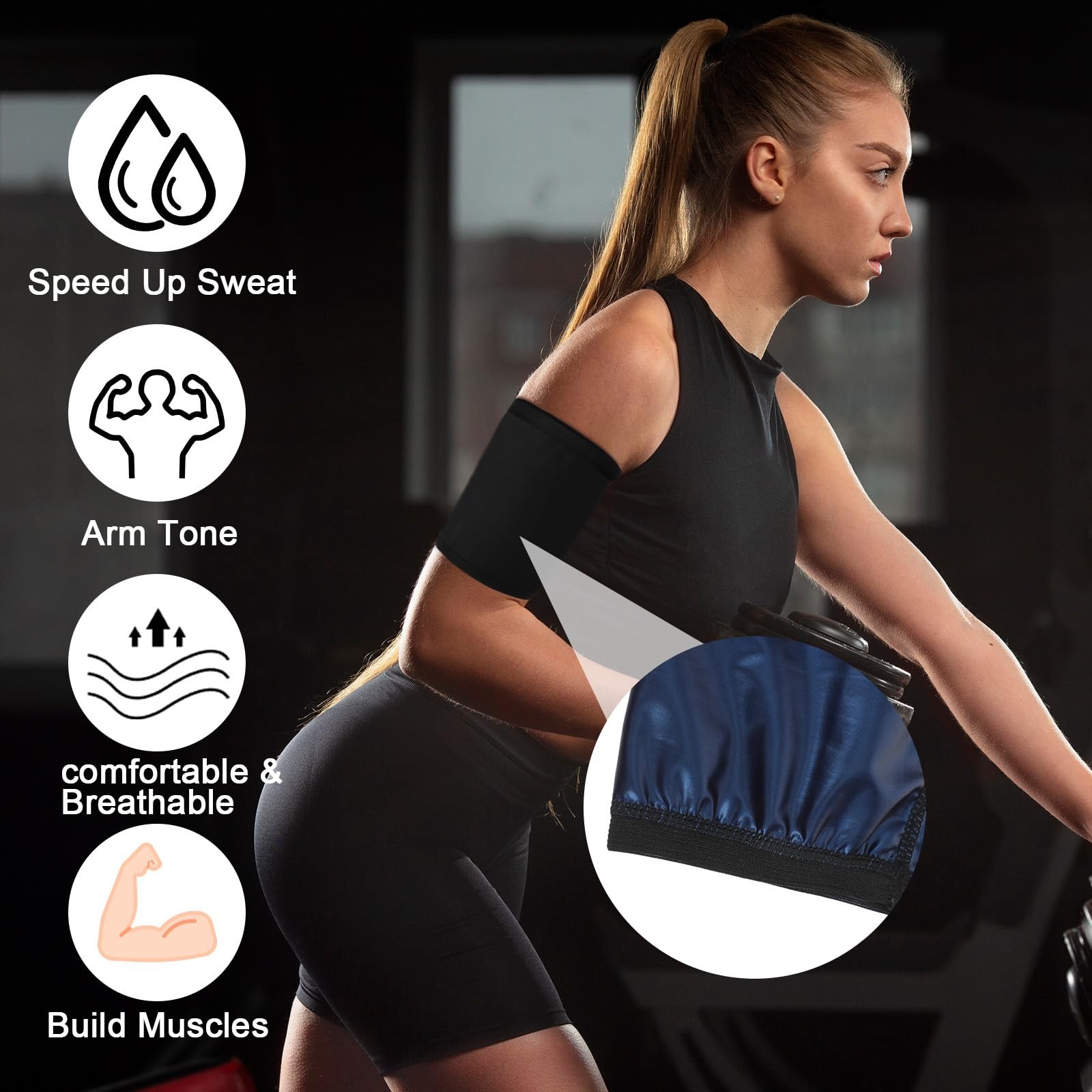 2 pcs Women’s Arm Trimmers Slimming Arms Sleeves Sport Arm Shapers Sweat Band…