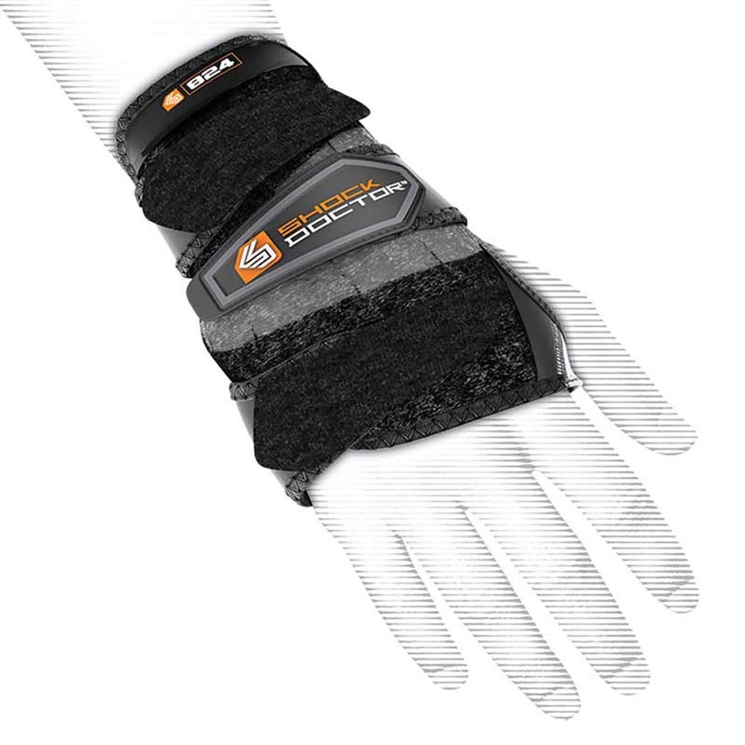 Shock Doctor Black Wrist 3-Strap Support Medium Left