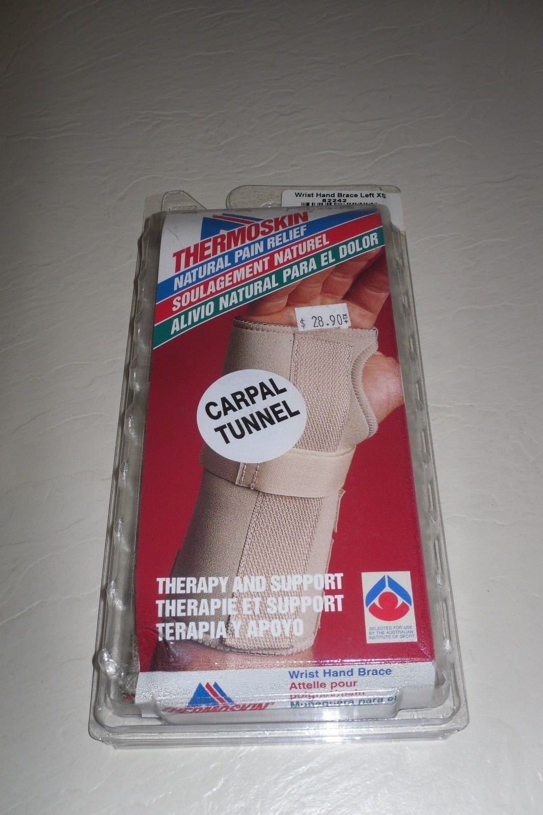 Thermoskin Wrist Hand Brace Left Hand Size Extra Small New in the Box “Must See”