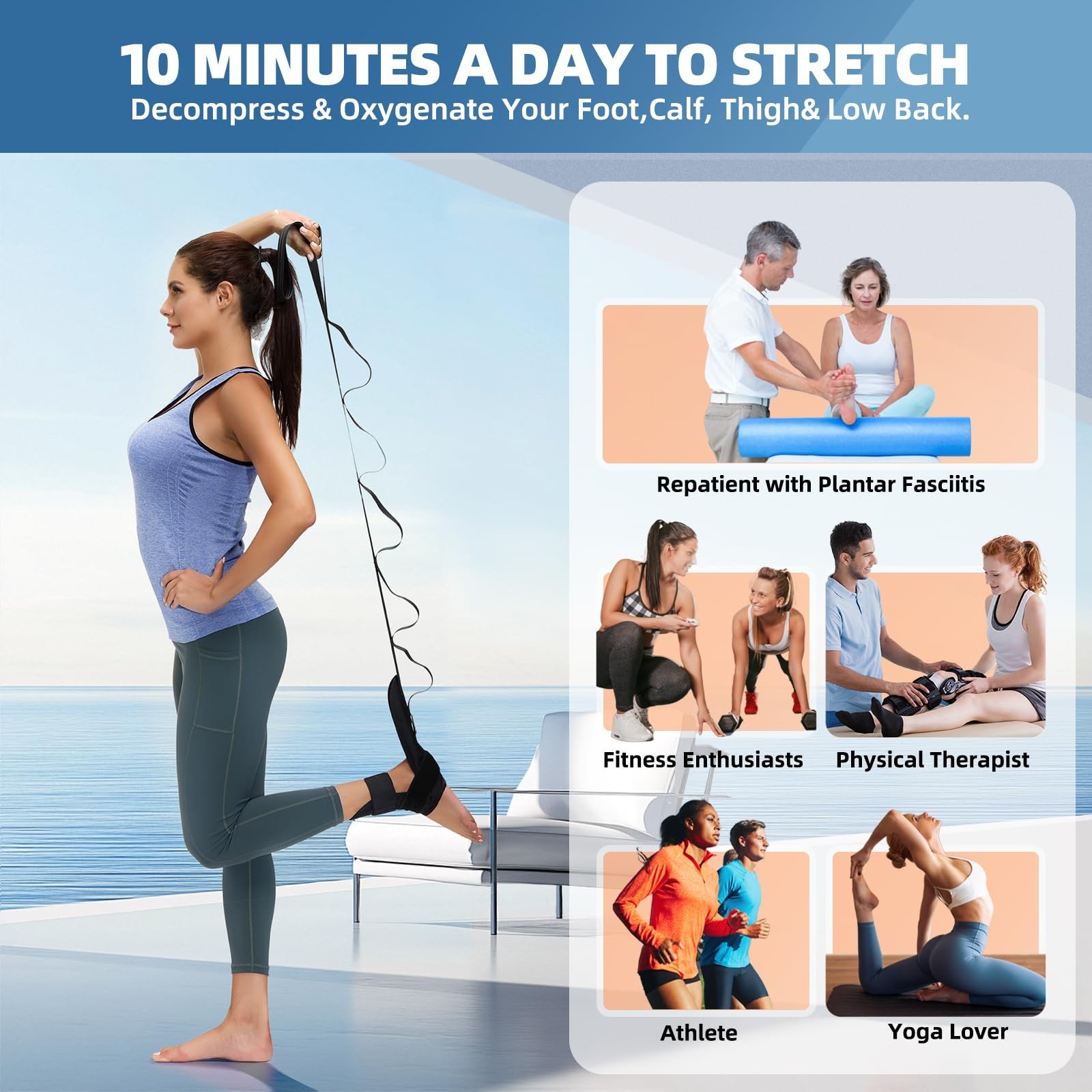 comness Foot and Calf StretcherStretching Strap For Plantar Fasciitis, Heel S…