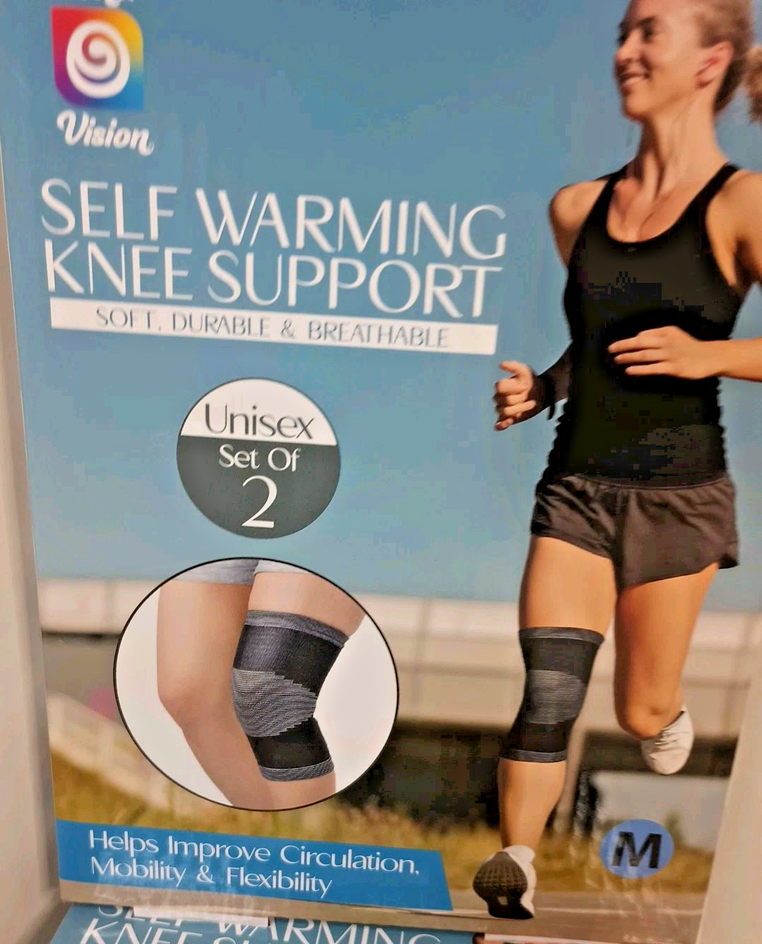 Trend Vision Self Warming Knee Support Set of 2 New Choice Size