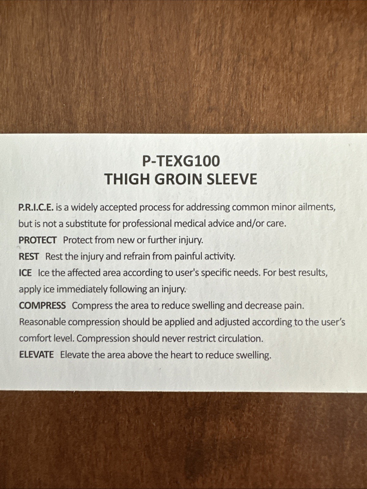 P-TEX Thermal Compression THIGH SLEEVE Sz LG NIB