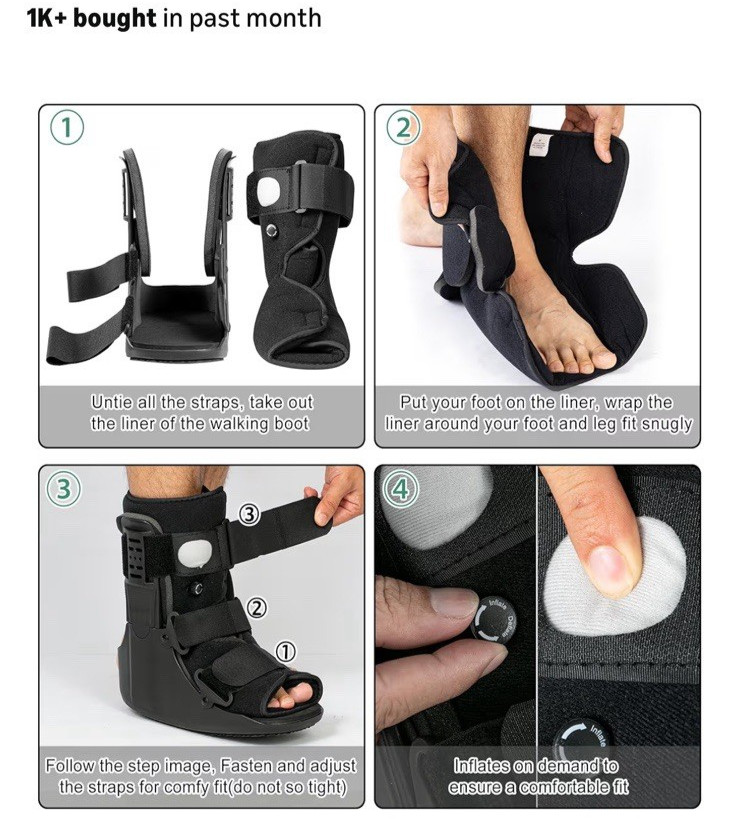 Air Walker Fracture Boot Walking Ankle Support Medical Cast Brace Adjustable