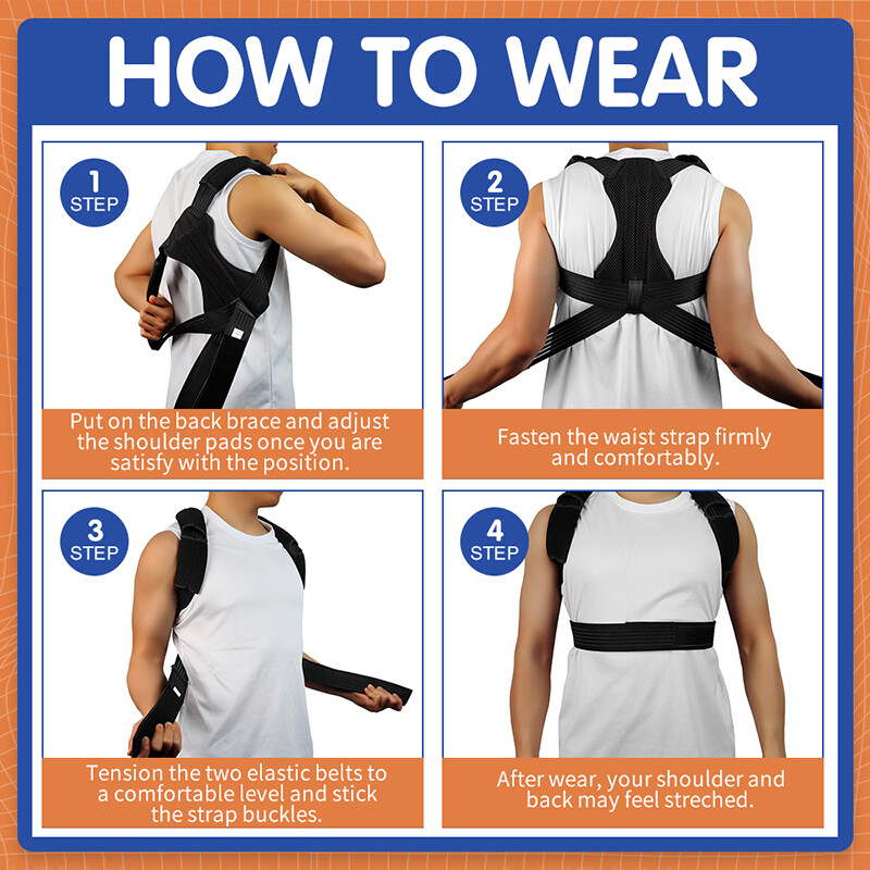 Adjustable Posture Corrector Low Back Support Shoulder Brace Belt Fit Men Women