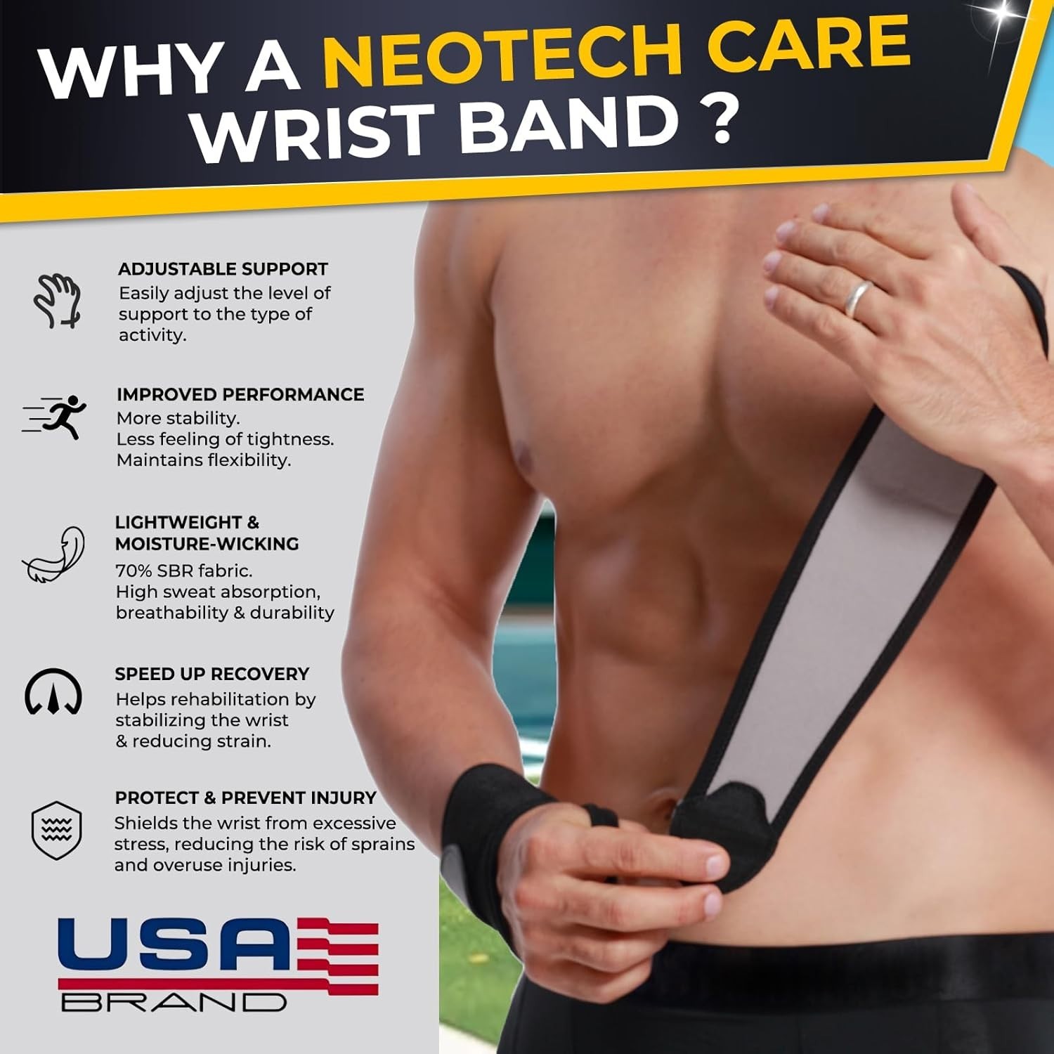 Eco-Friendly Adjustable Wrist Brace for Tendonitis & Arthritis Relief – Size M