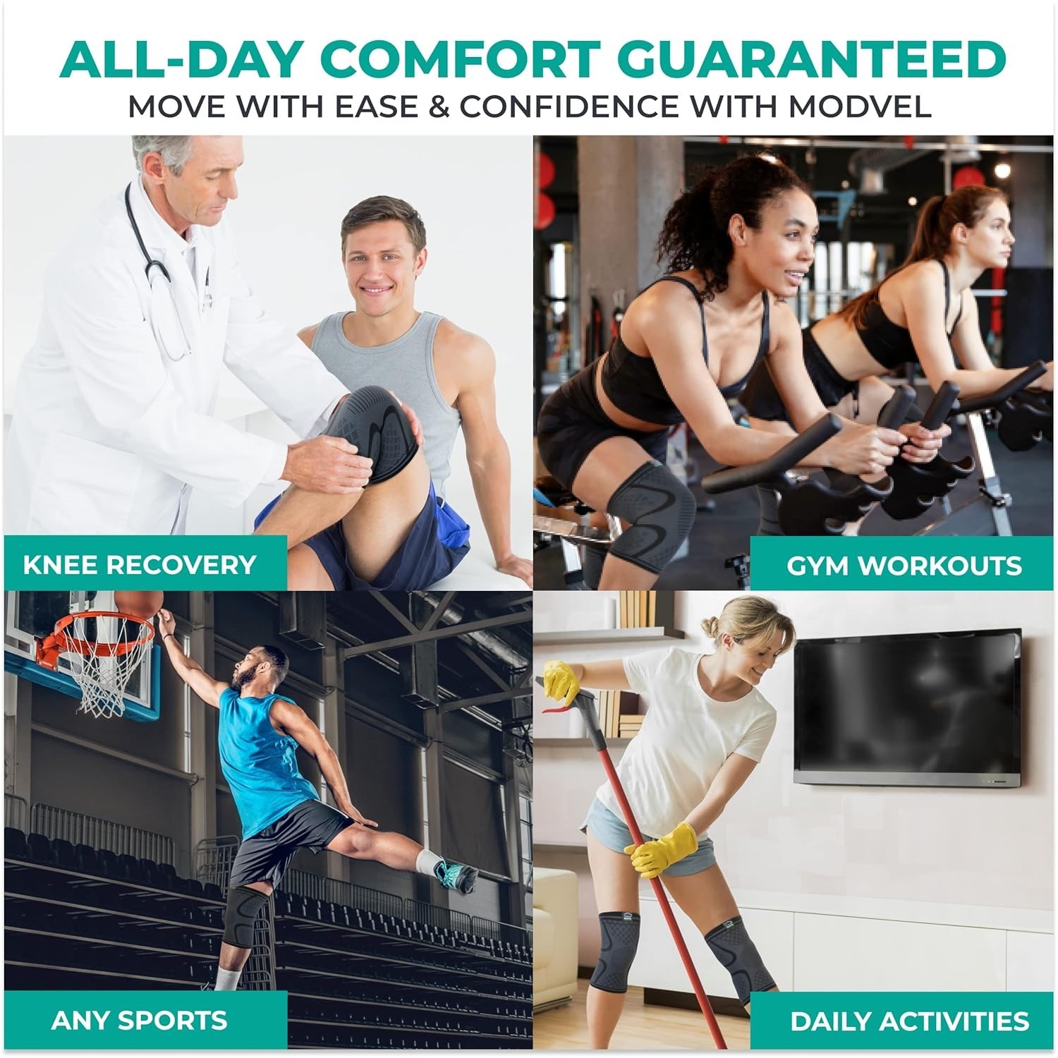 Lightweight Compression Knee Supports – 2-Pack for All Ages & Activities