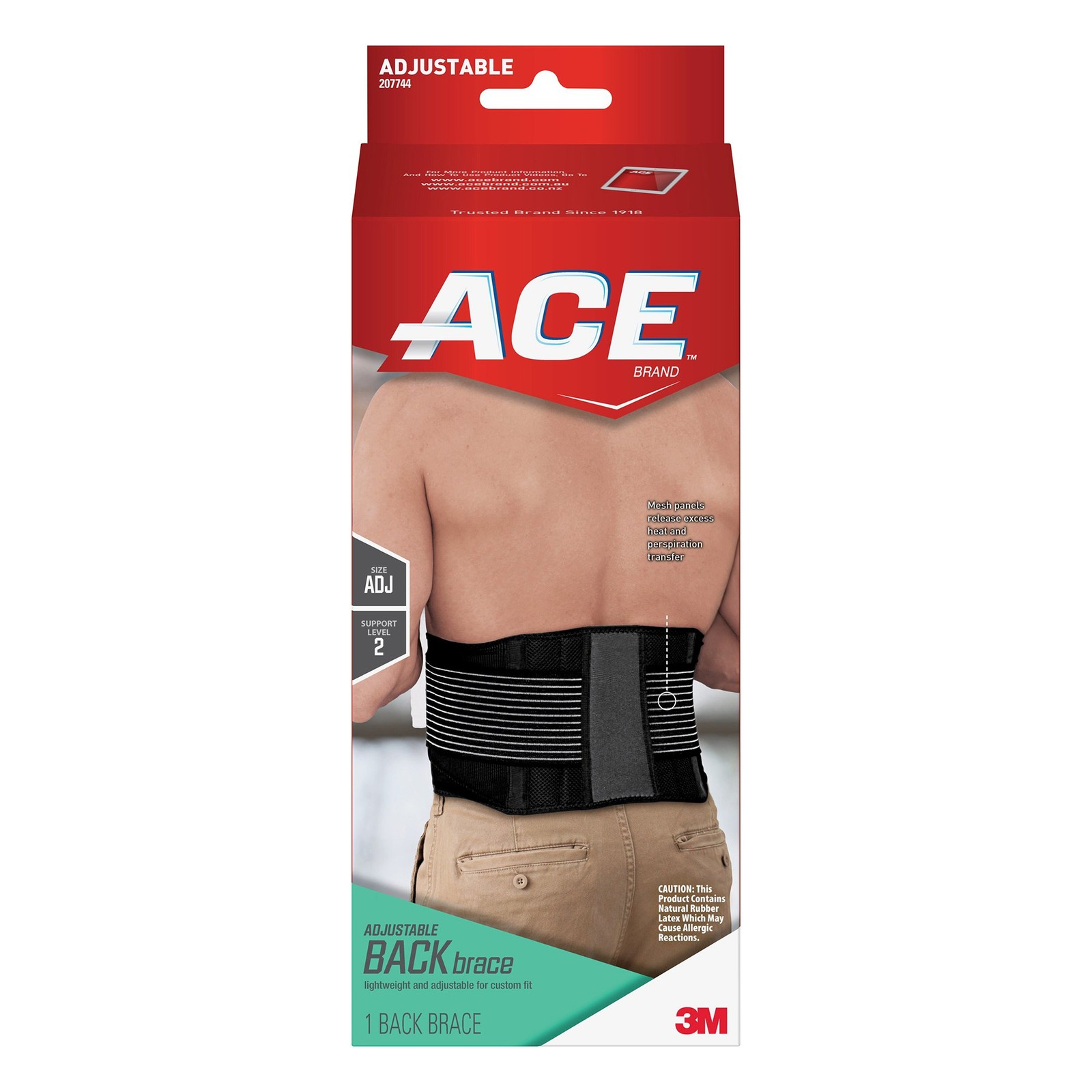 Ace Black Back Support One Size Adult User 207744