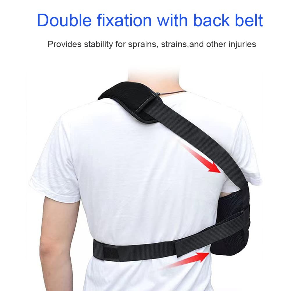Arm Sling Shoulder Immobilizer Support Brace with Back Belt Size L Set