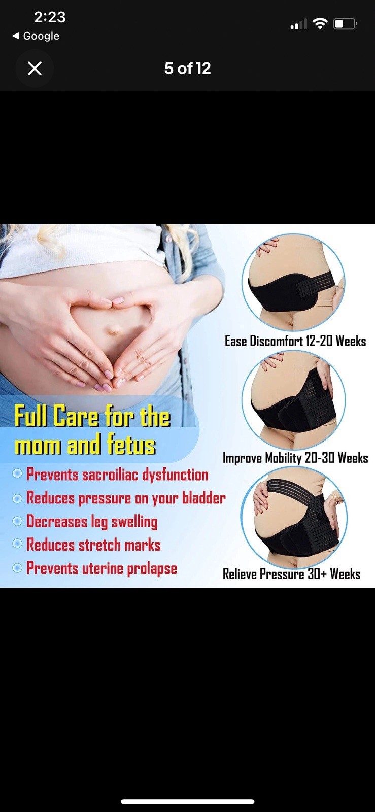 ChongErfei Maternity Support Belt Adjustable Black 39.5-51.3″ Large Belly Band