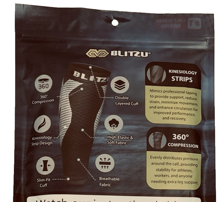 NEW Blitzu Premium Graduated Calf Compression Sleeves Size L-XL Nurses Nude