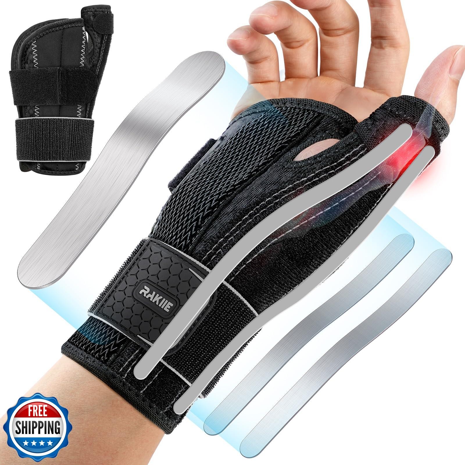 Rakiie Thumb Brace, 5X Ergonomic Reinforced Support Carpal Tunnel Wrist Brace