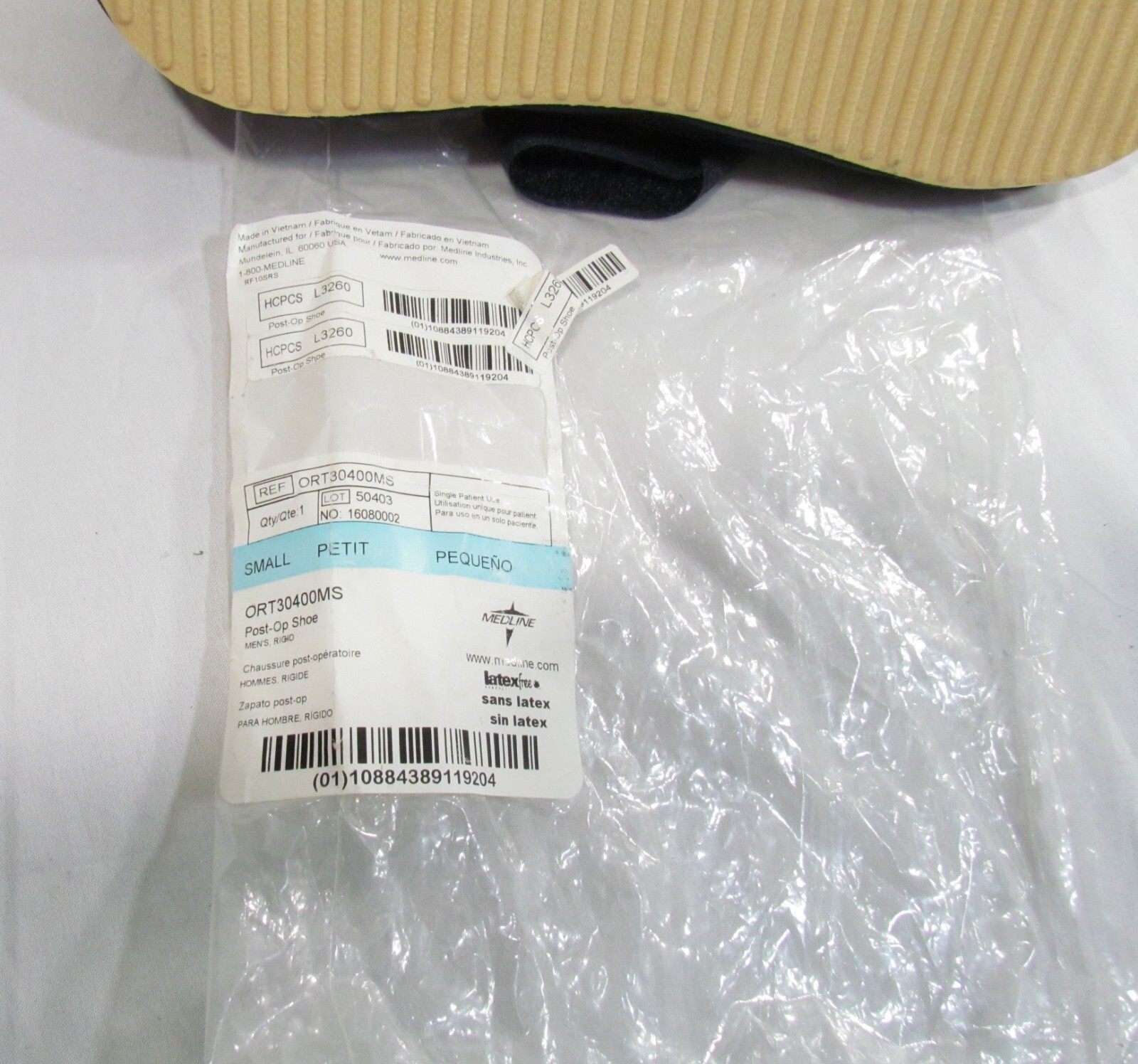 Brand New Medline Men’s Blue Post-Op Shoe Size Small ORT30400MS L6