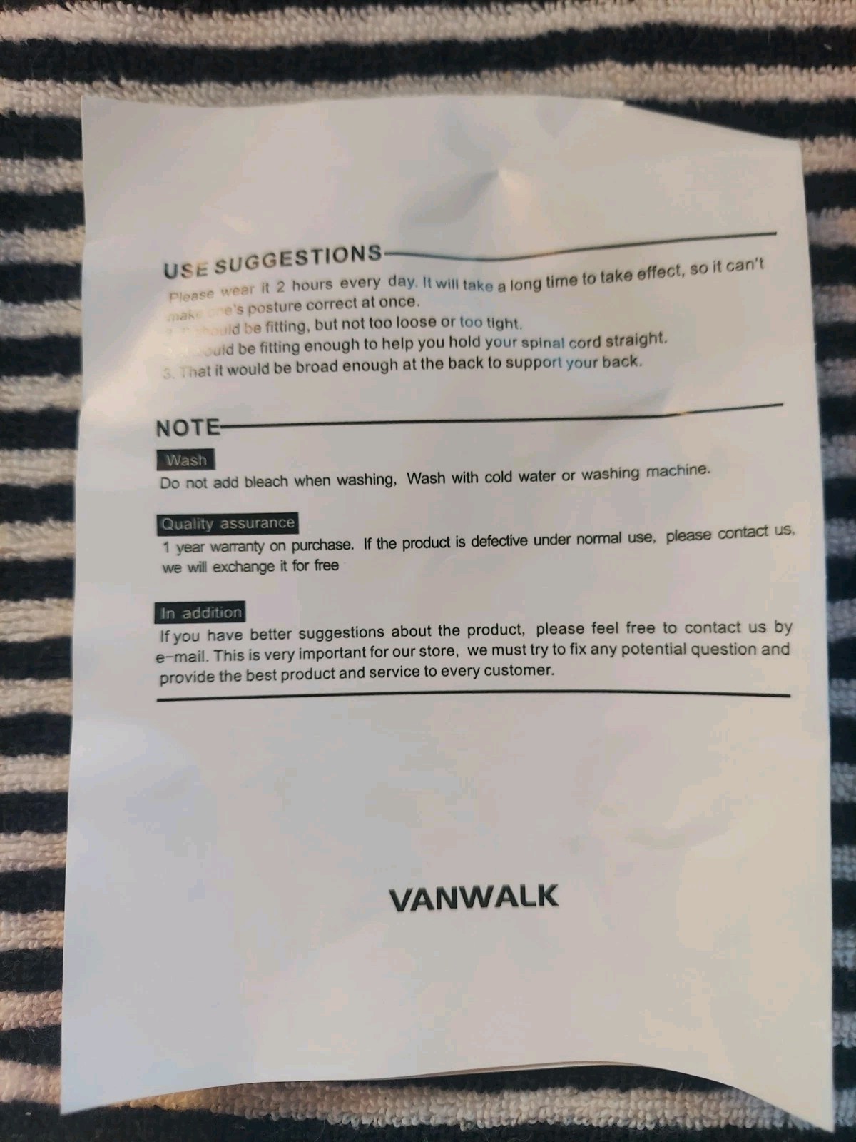 Vanwalk Back Posture Corrector Brace Breathable Adjustable
