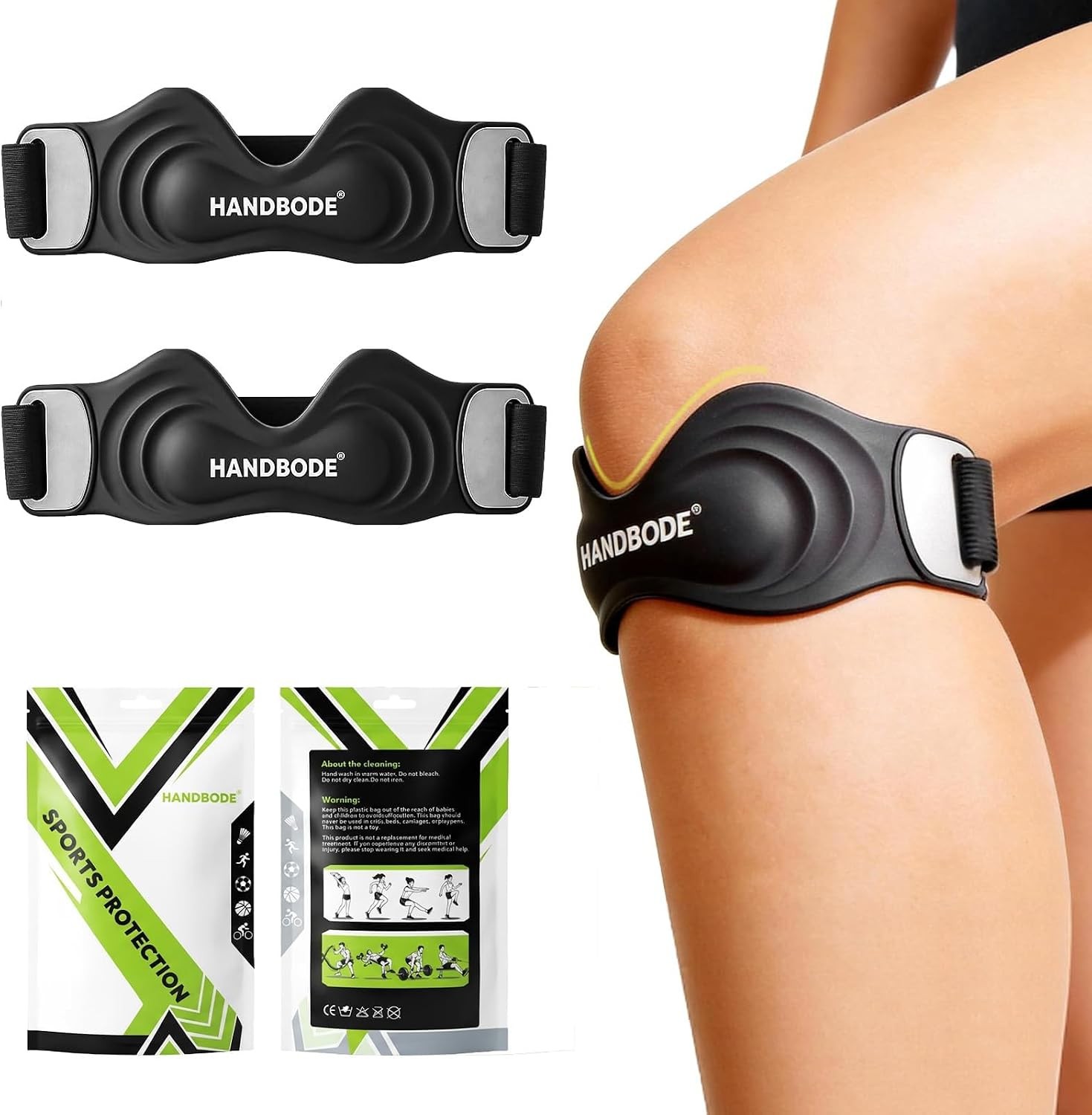 Patellar Tendon Support Strap Knee Brace for Men Women Running Sports 2 Pack