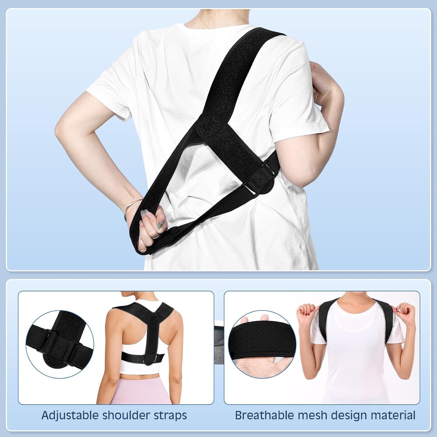 Adjustable Posture Corrector Unisex Back Brace Upper Spine Support Hunchback