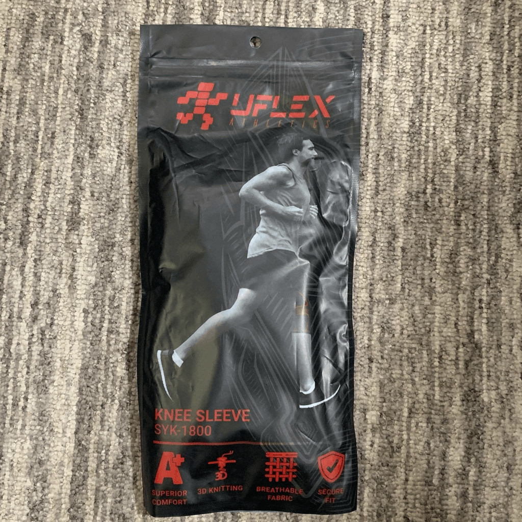 Brand New Uflex Men’s Large Black Knee Sleeve Brace Superior Comfort Breathable